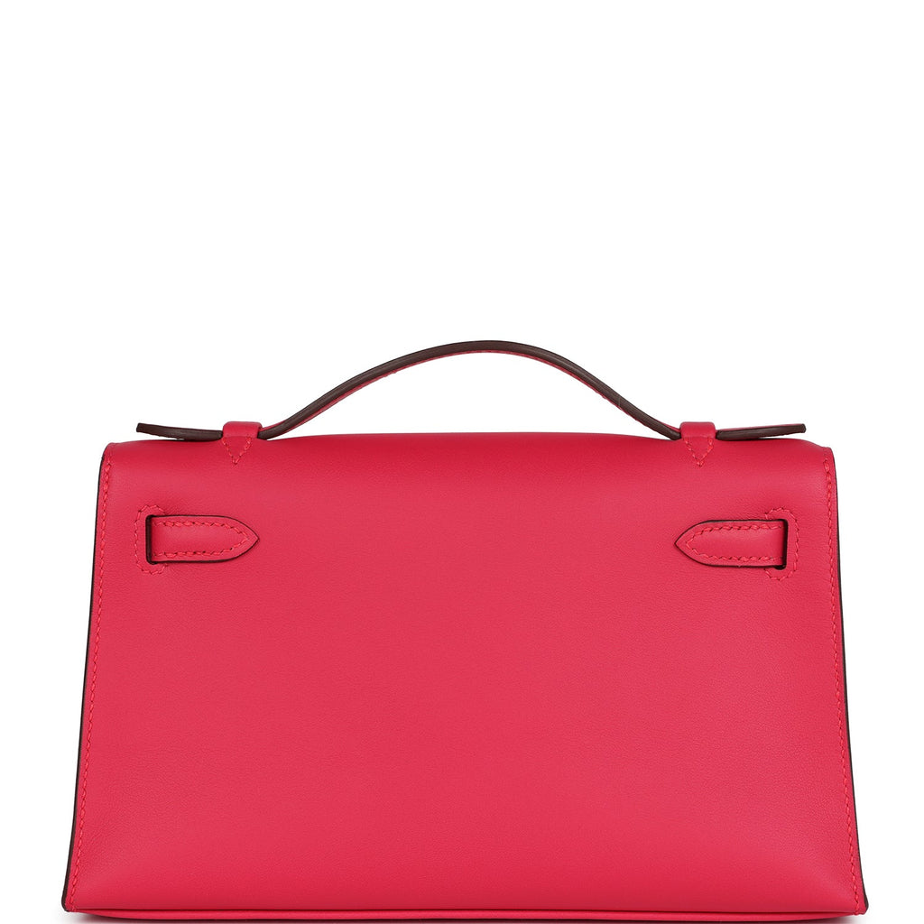 Hermes Kelly Pochette Rose Extreme Swift Palladium Hardware
