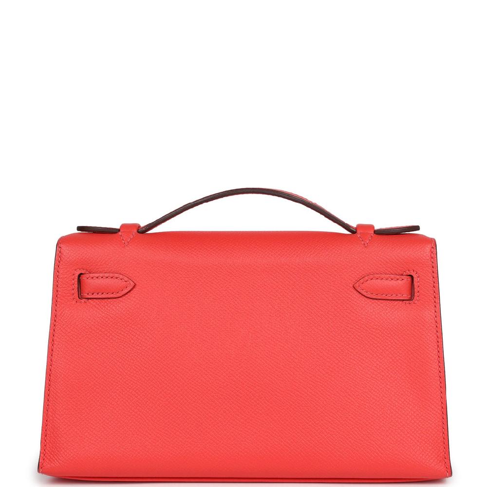 Hermes Kelly Pochette Rose Jaipur Epsom Gold Hardware