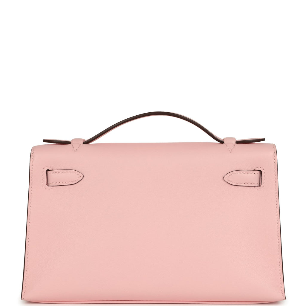 Hermes Kelly Pochette Rose Sakura Swift Palladium Hardware