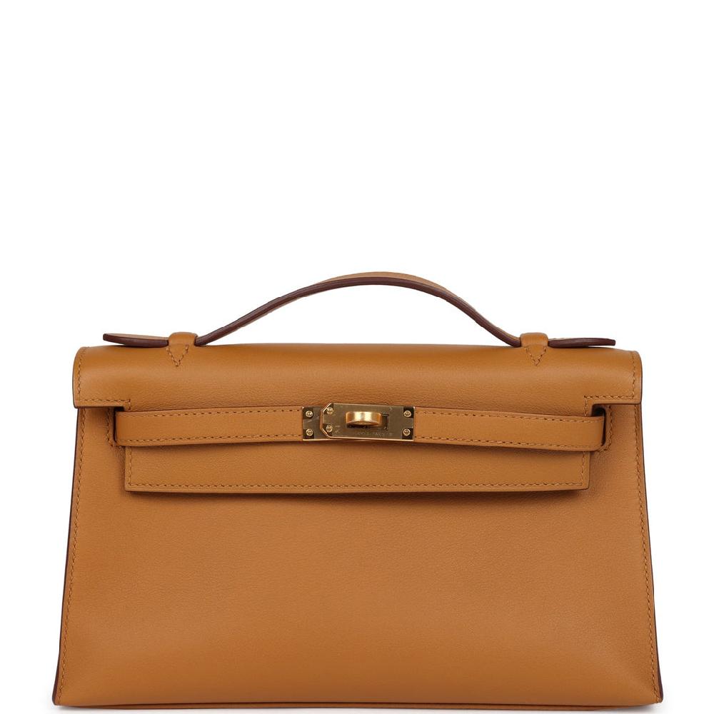 Hermes Kelly Pochette Sesame Swift Gold Hardware