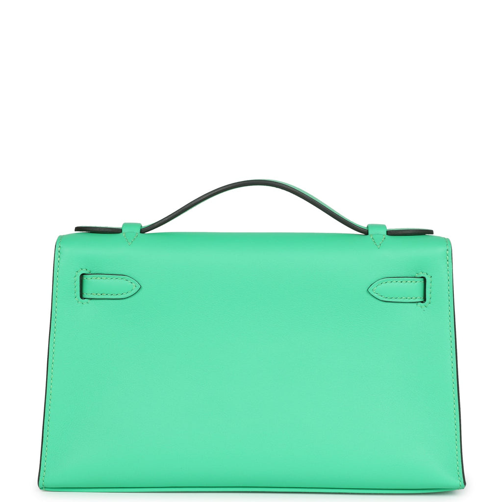 Hermes Kelly Pochette Vert Comics Swift Palladium Hardware