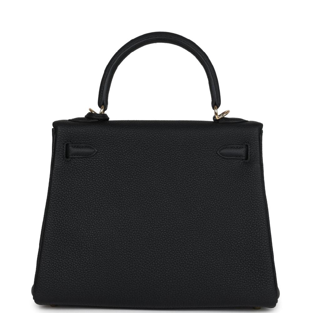Hermes Kelly Retourne 25 Black Togo Permabrass Hardware