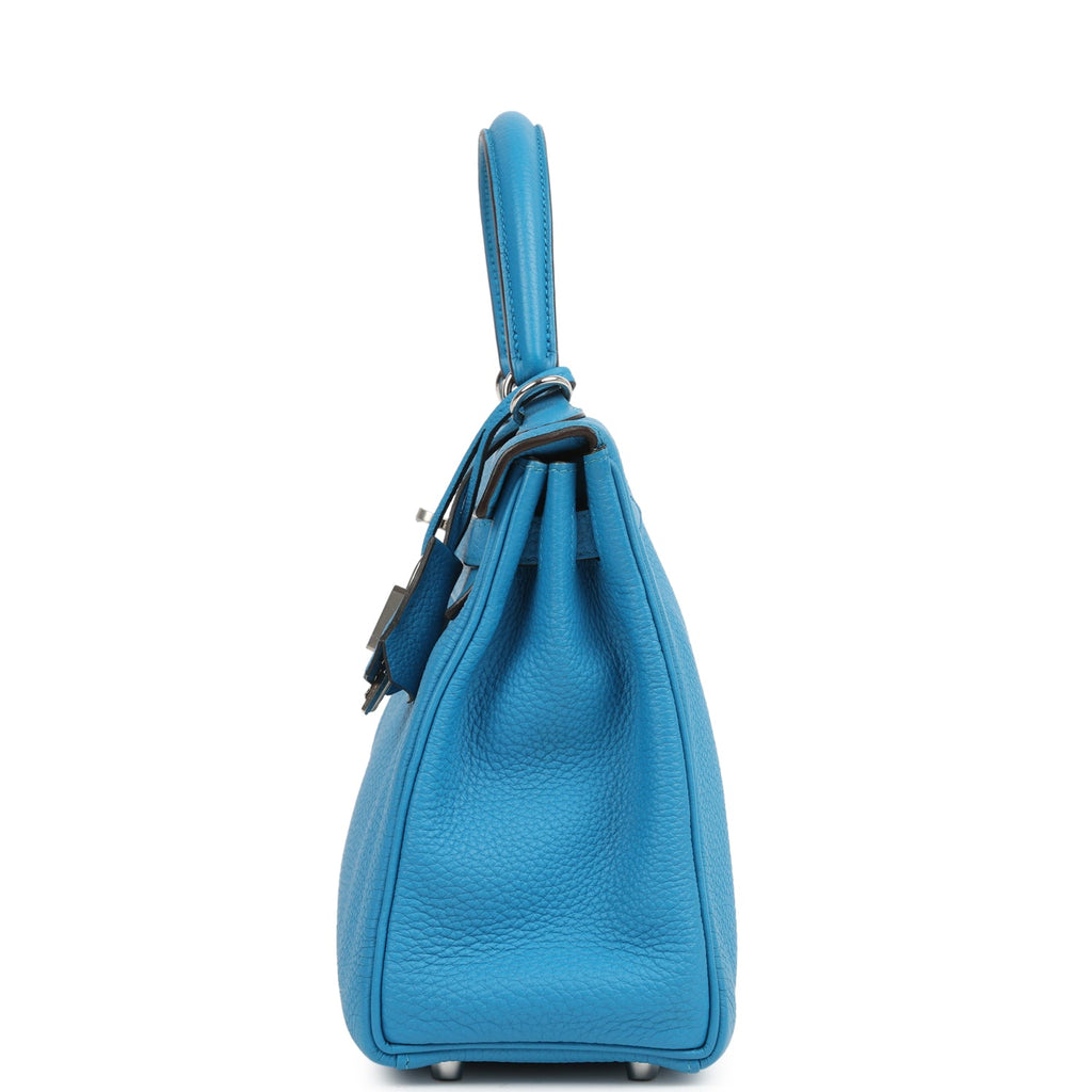 Hermes Kelly Retourne 25 Bleu Zanzibar Togo Palladium Hardware
