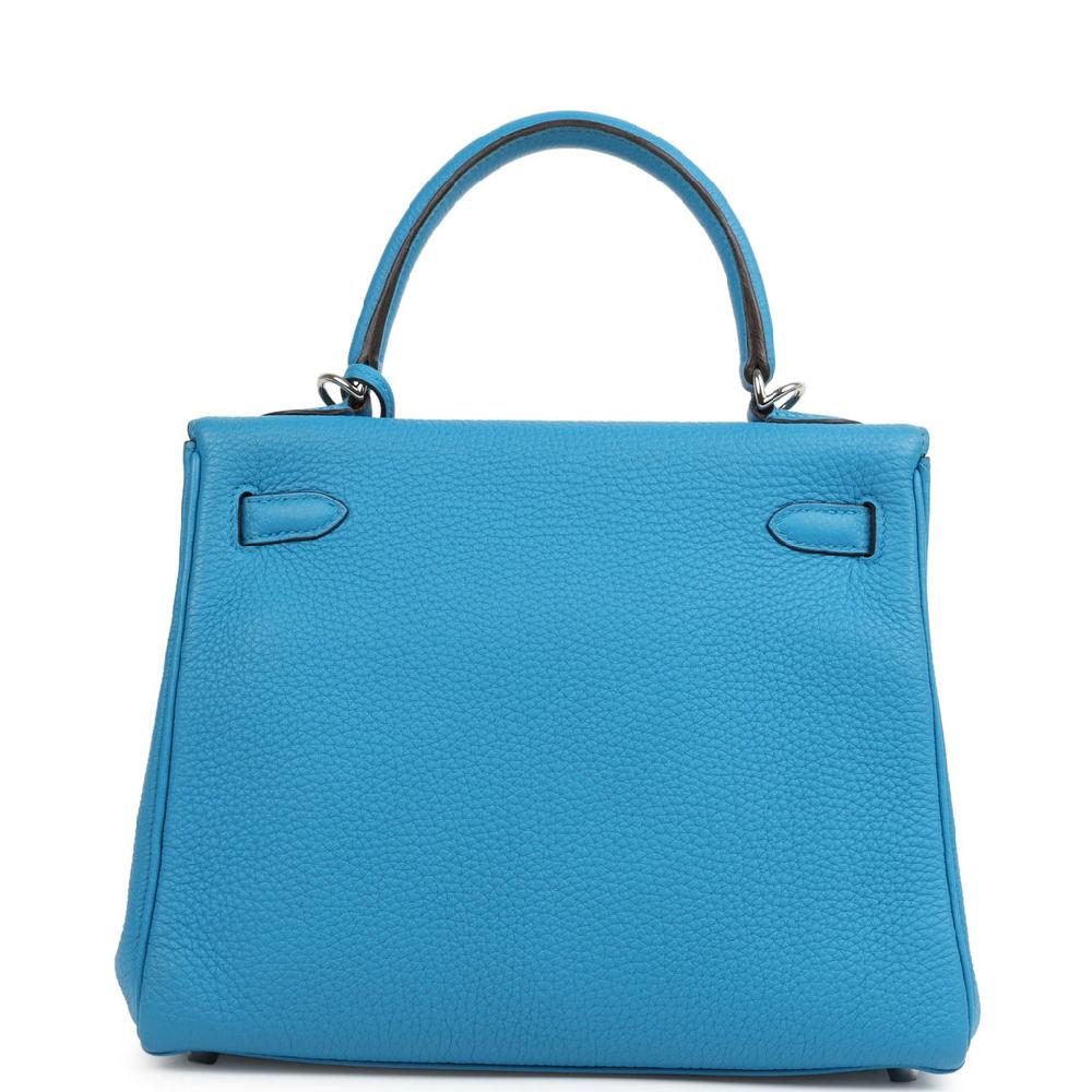 Hermes Kelly Retourne 25 Bleu Zanzibar Togo Palladium Hardware