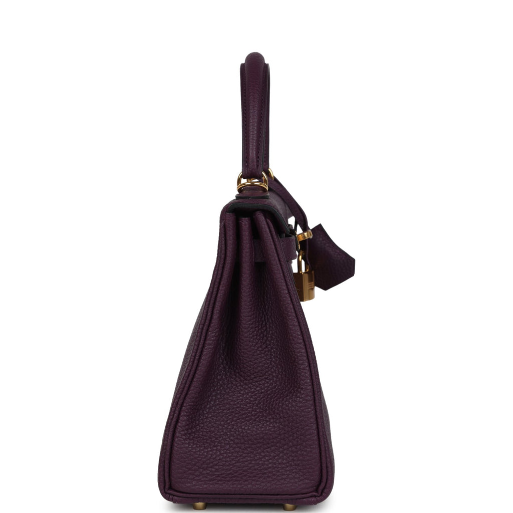 Hermes Kelly Retourne 25 Cassis Togo Gold Hardware