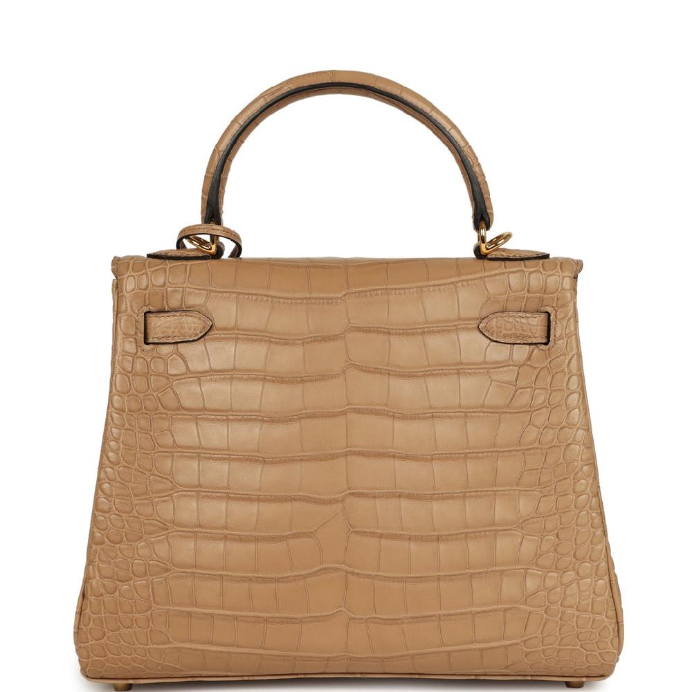 Hermes Kelly Retourne 25 Chai Matte Alligator Gold Hardware