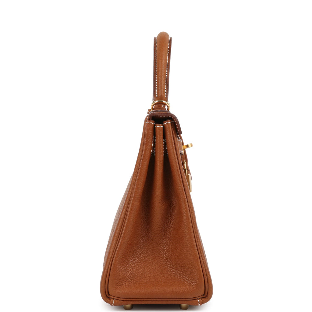 Hermes Kelly Retourne 25 Fauve Barenia Faubourg Gold Hardware