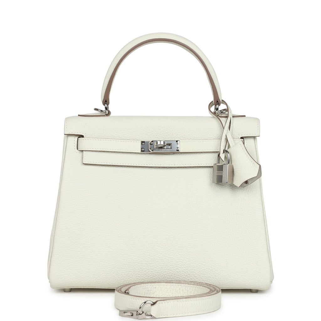 Hermes Kelly Retourne 25 Mushroom Togo Palladium Hardware