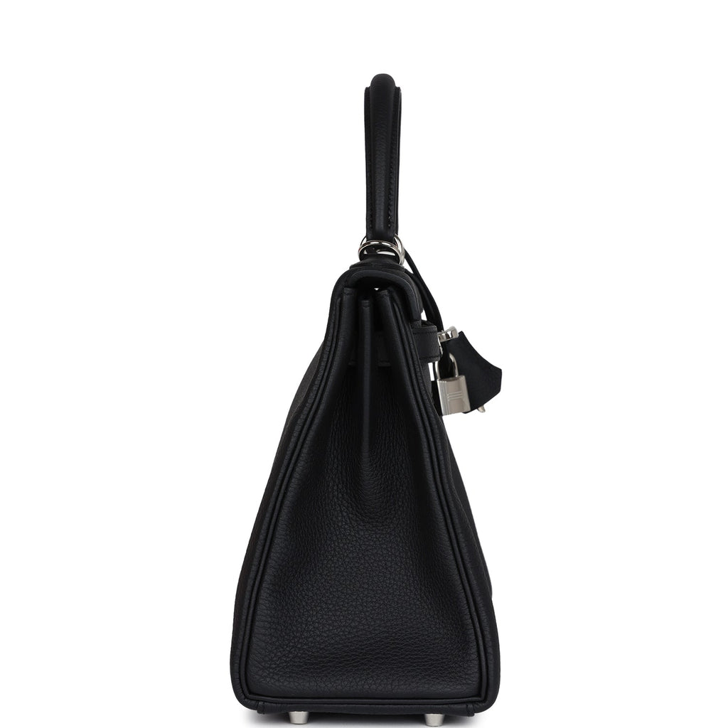 Hermes Kelly Retourne 28 Black Togo Palladium Hardware