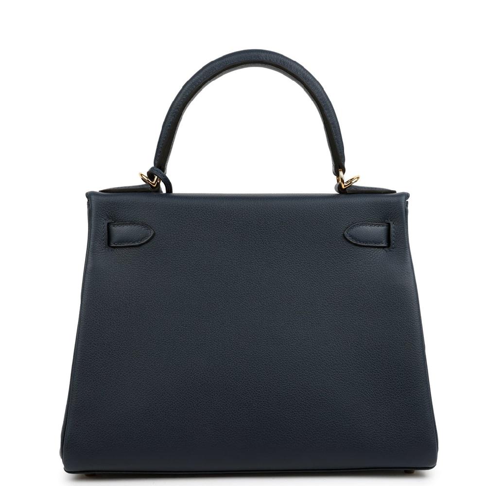 Hermes Kelly Retourne 28 Bleu Abysse Evercolor Gold Hardware