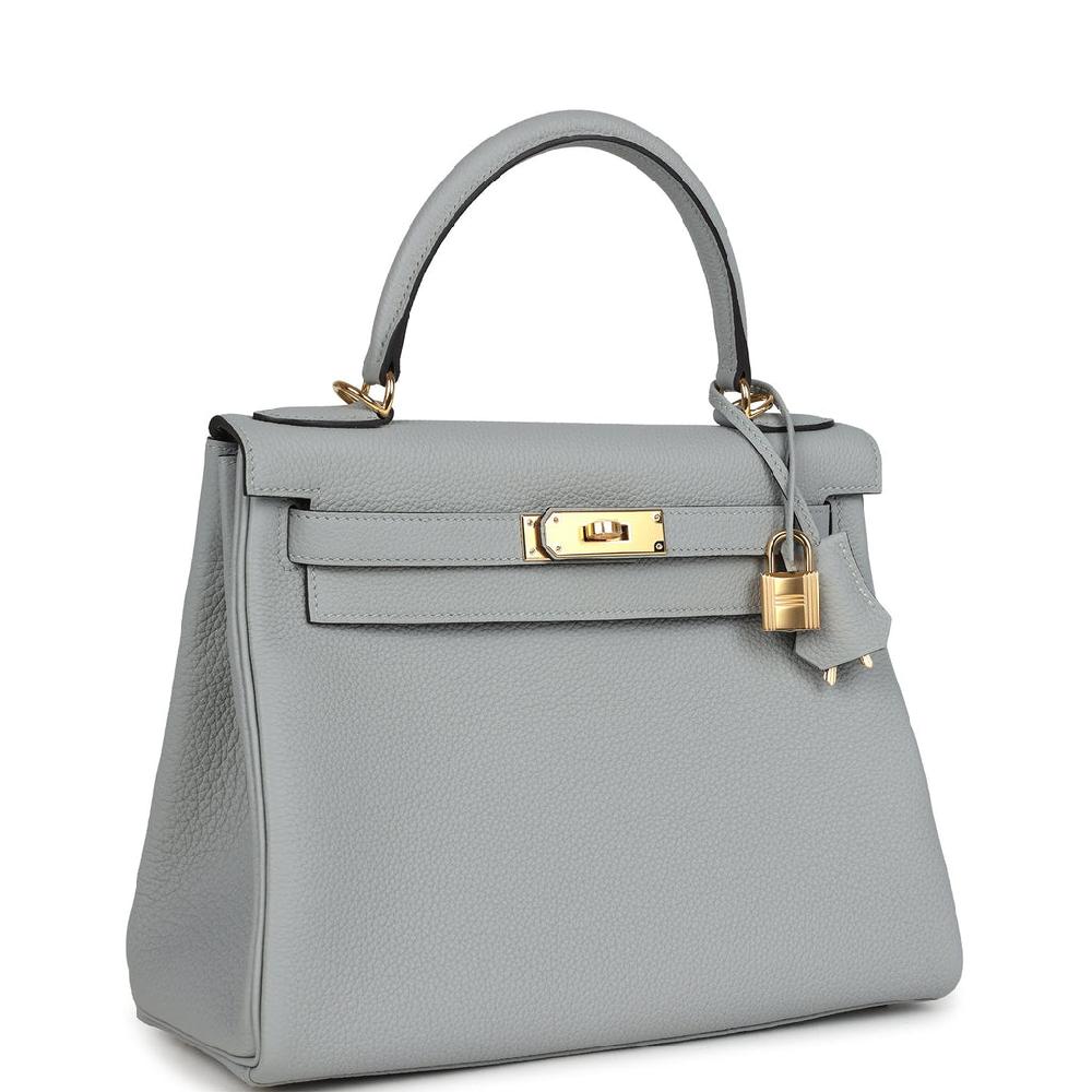 Hermes Kelly Retourne 28 Bleu Glacier Togo Gold Hardware
