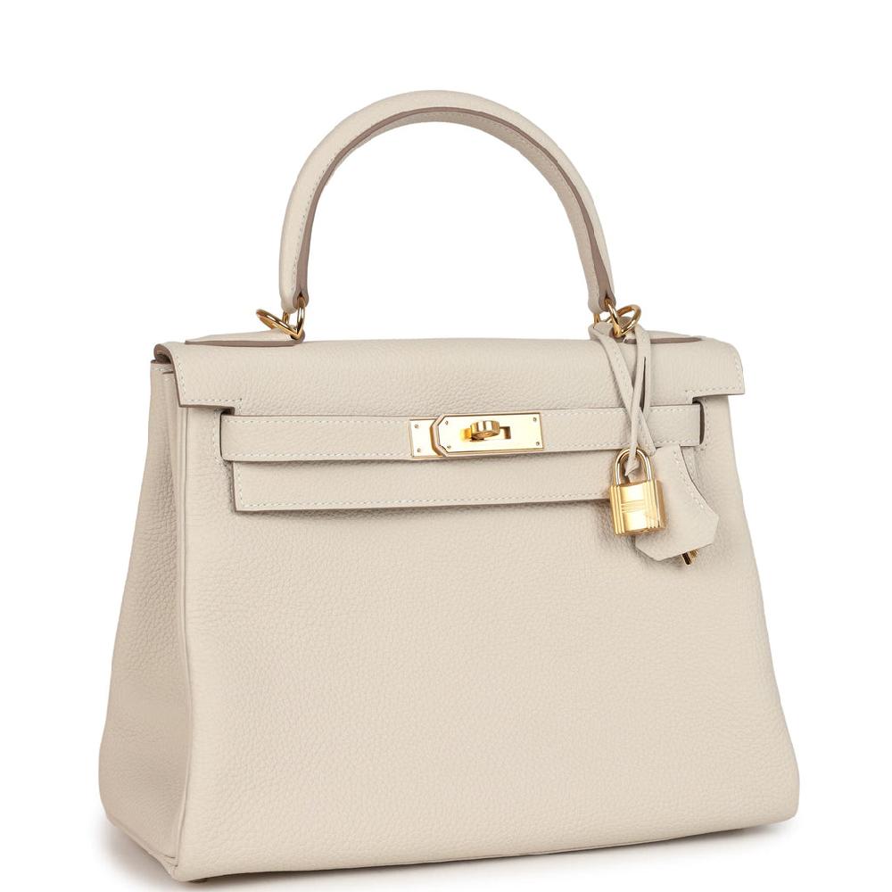 Hermes Kelly Retourne 28 Craie Togo Gold Hardware