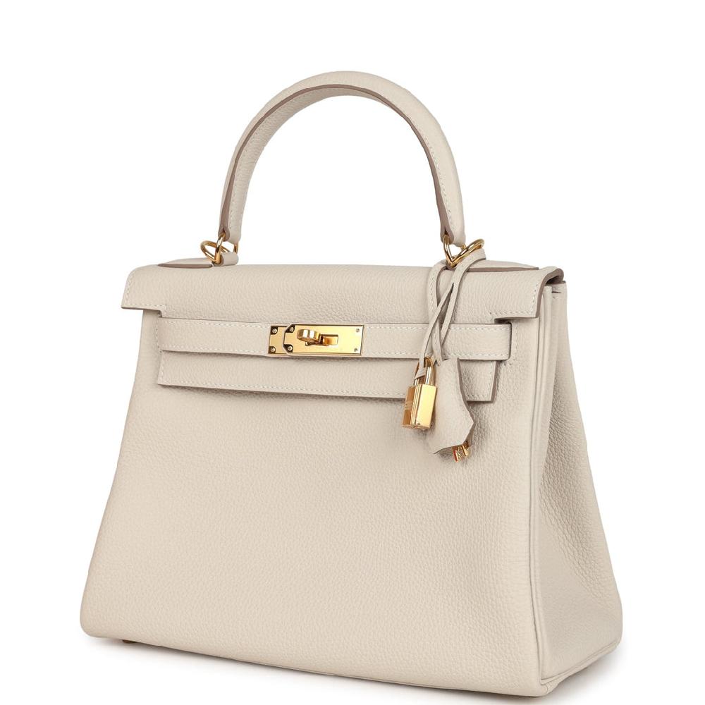 Hermes Kelly Retourne 28 Craie Togo Gold Hardware
