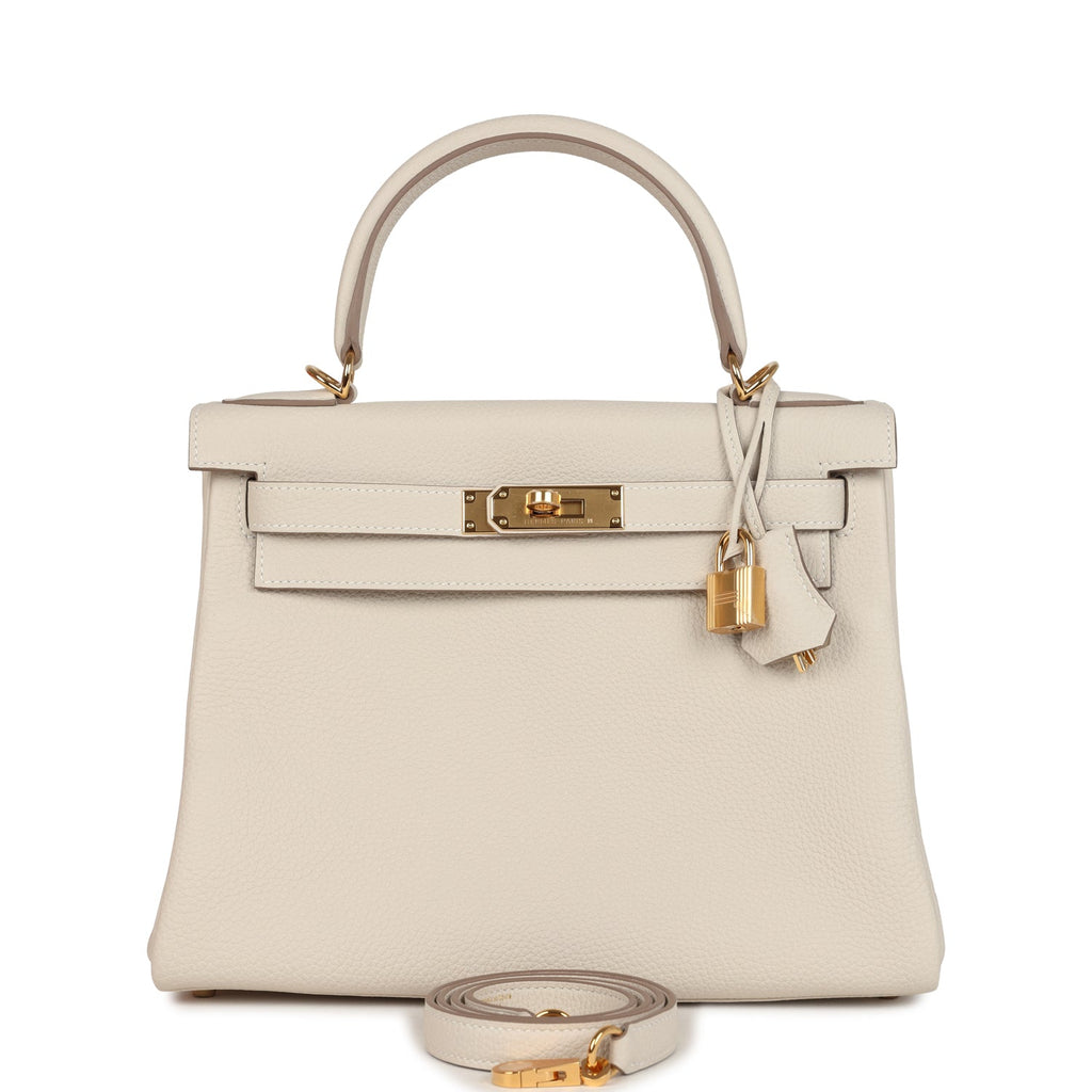 Hermes Kelly Retourne 28 Craie Togo Gold Hardware