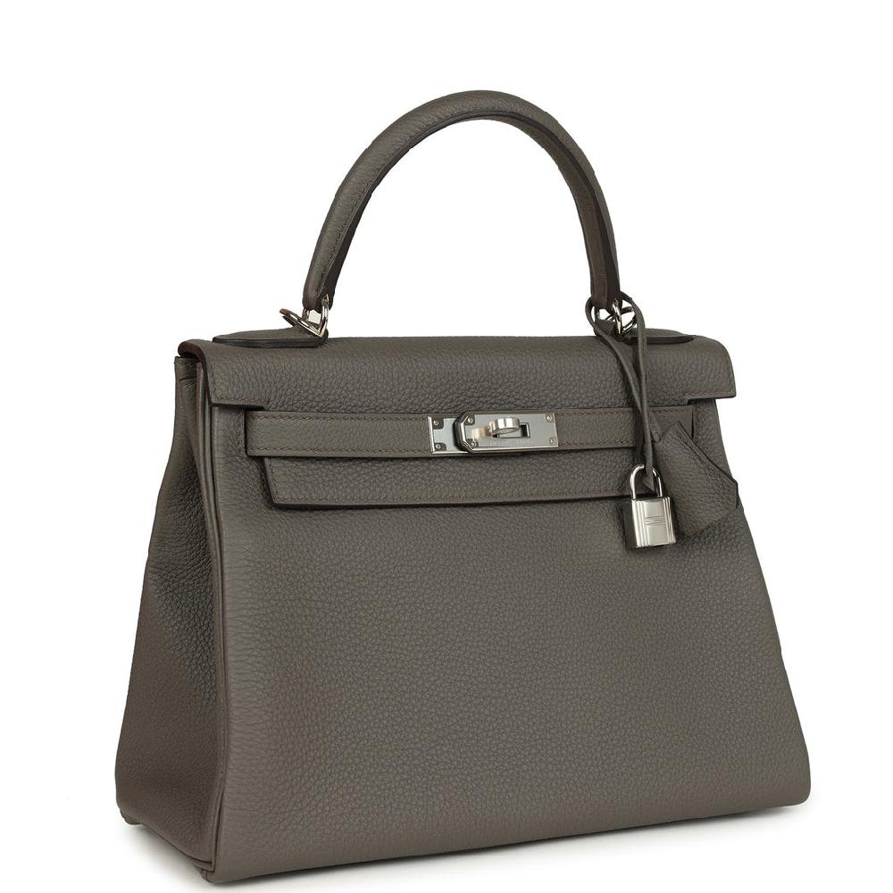 Hermes Kelly Retourne 28 Etain Togo Palladium Hardware