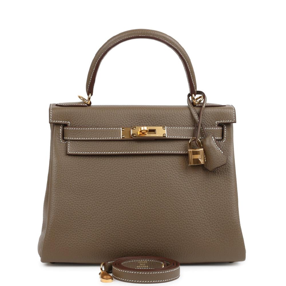 Hermes Kelly Retourne 28 Etoupe Clemence Gold Hardware