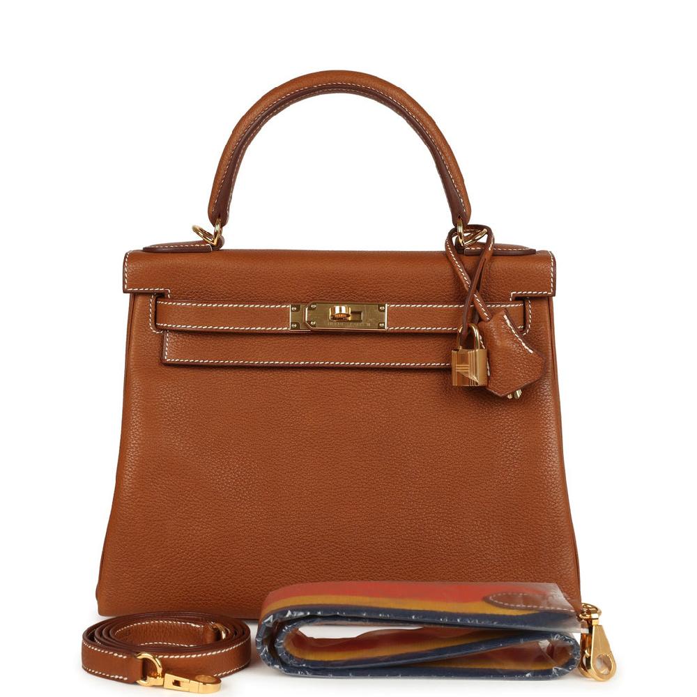 Hermes Kelly Retourne 28 Fauve Barenia Faubourg Gold Hardware