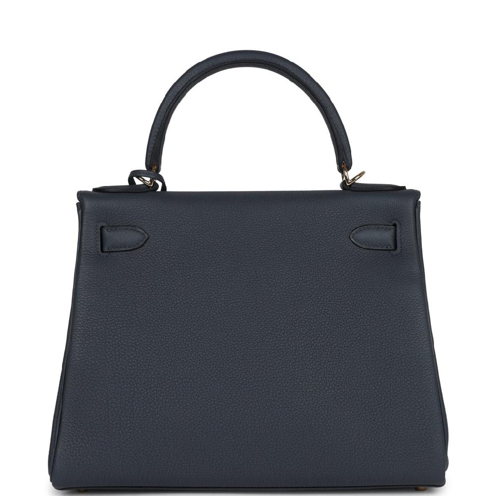Hermes Kelly Retourne 28 Gris Misty Togo Permabrass Hardware