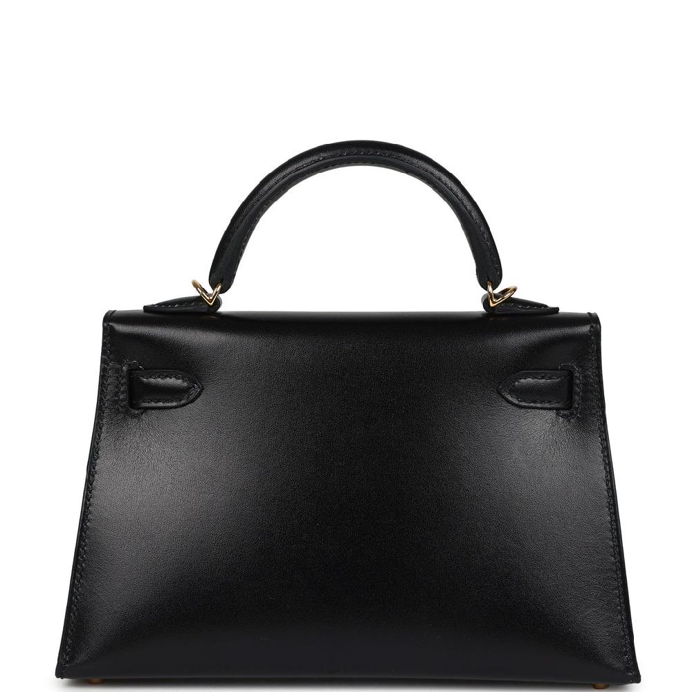 Hermes Kelly Sellier 20 Black Box Gold Hardware