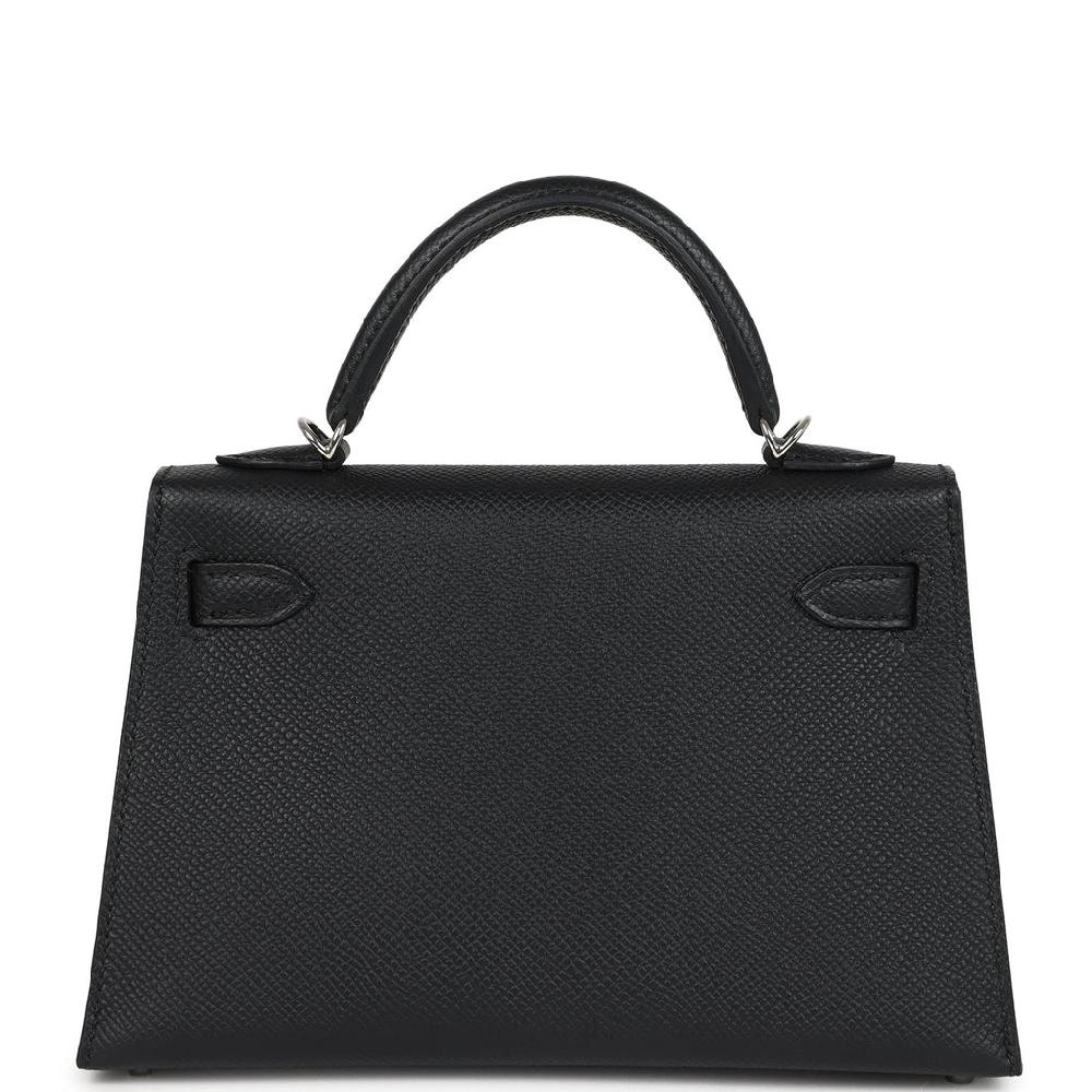 Hermes Kelly Sellier 20 Black Epsom Palladium Hardware