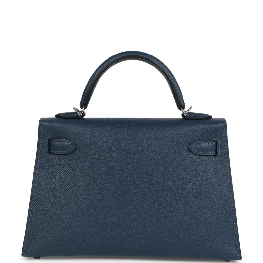 Hermes Kelly Sellier 20 Bleu De Prusse Epsom Palladium Hardware