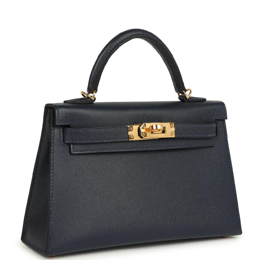 Hermes Kelly Sellier 20 Bleu Nuit Madame Gold Hardware