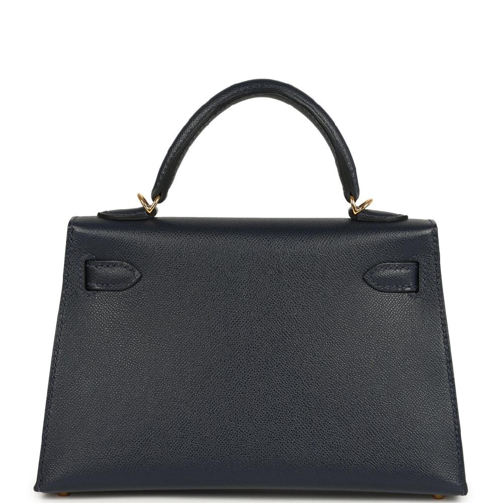 Hermes Kelly Sellier 20 Bleu Nuit Madame Gold Hardware