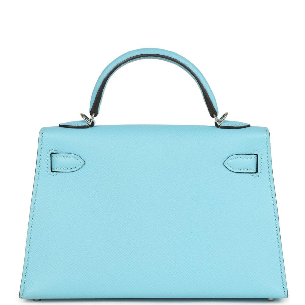 Hermes Kelly Sellier 20 Celeste Epsom Palladium Hardware