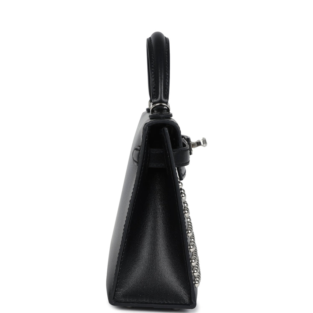 Hermes Kelly Sellier 20 Clouté Black Box Palladium Hardware