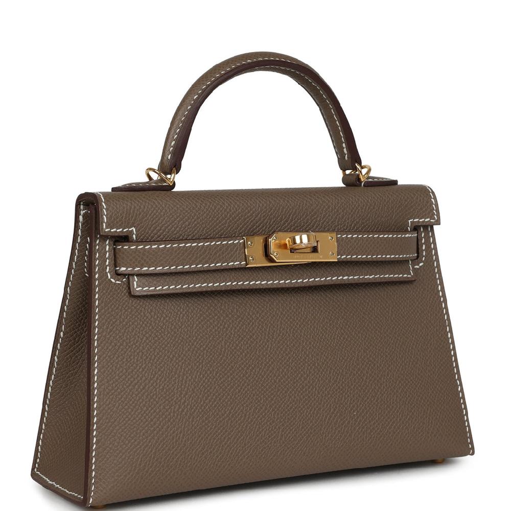 Hermes Kelly Sellier 20 Etoupe Epsom Gold Hardware