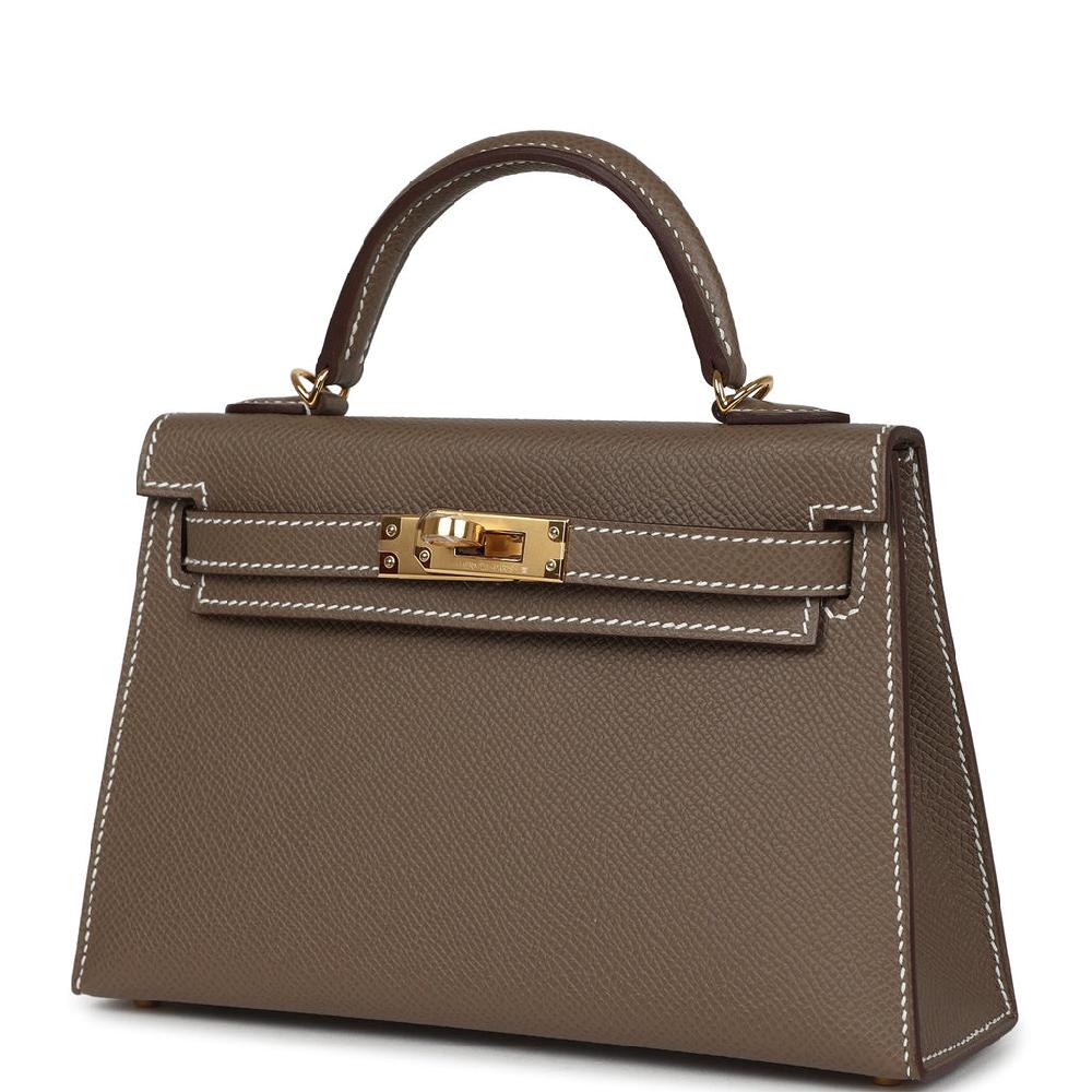 Hermes Kelly Sellier 20 Etoupe Epsom Gold Hardware
