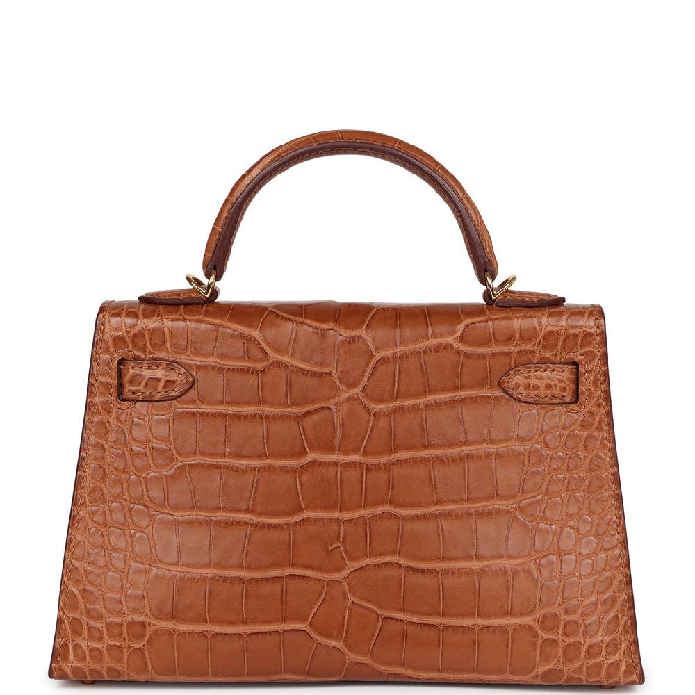 Hermes Kelly Sellier 20 Gold Matte Alligator Gold Hardware