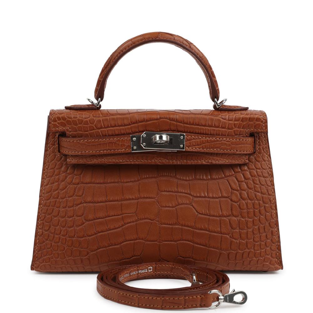 Hermes Kelly Sellier 20 Gold Matte Alligator Palladium Hardware