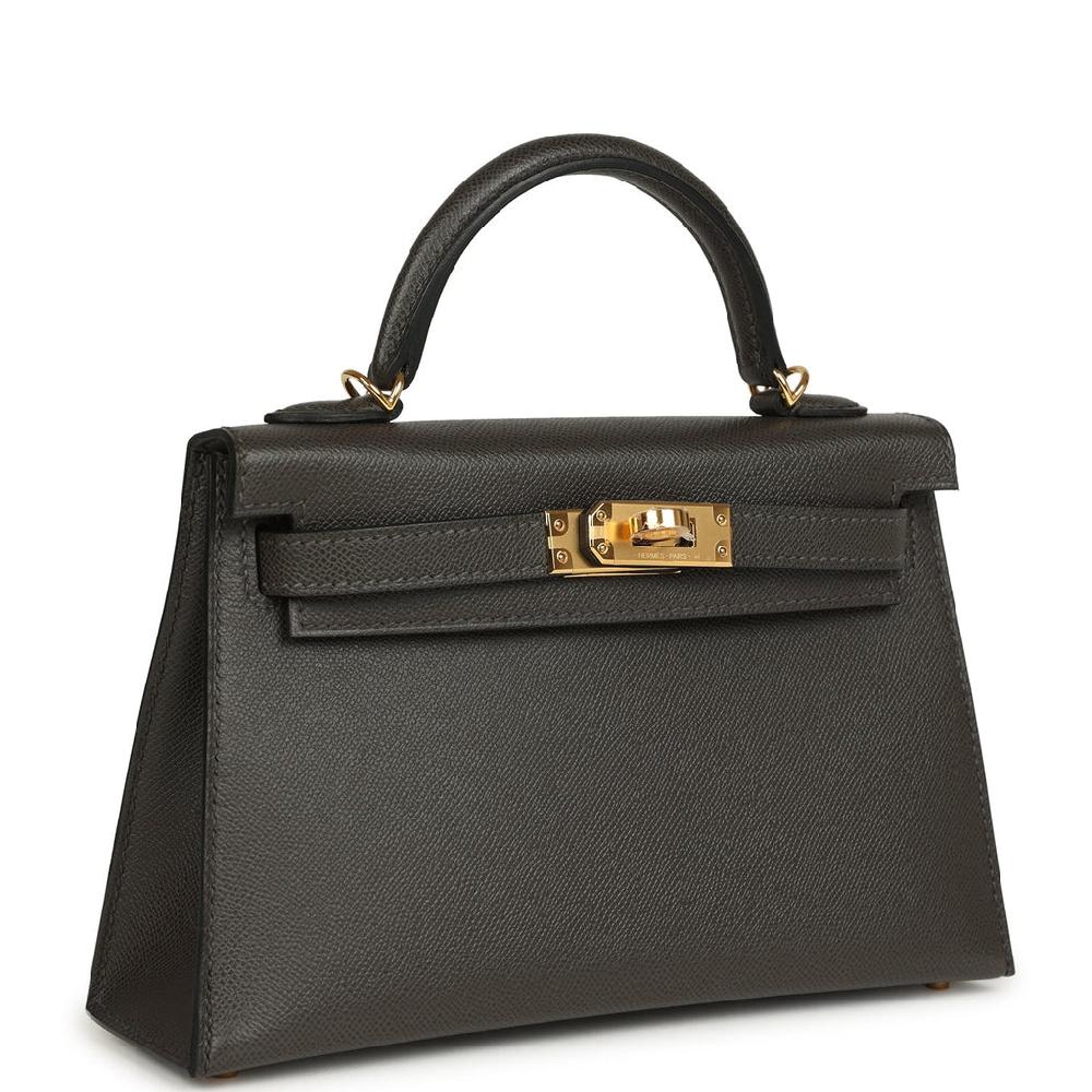 Hermes Kelly Sellier 20 Graphite Madame Gold Hardware
