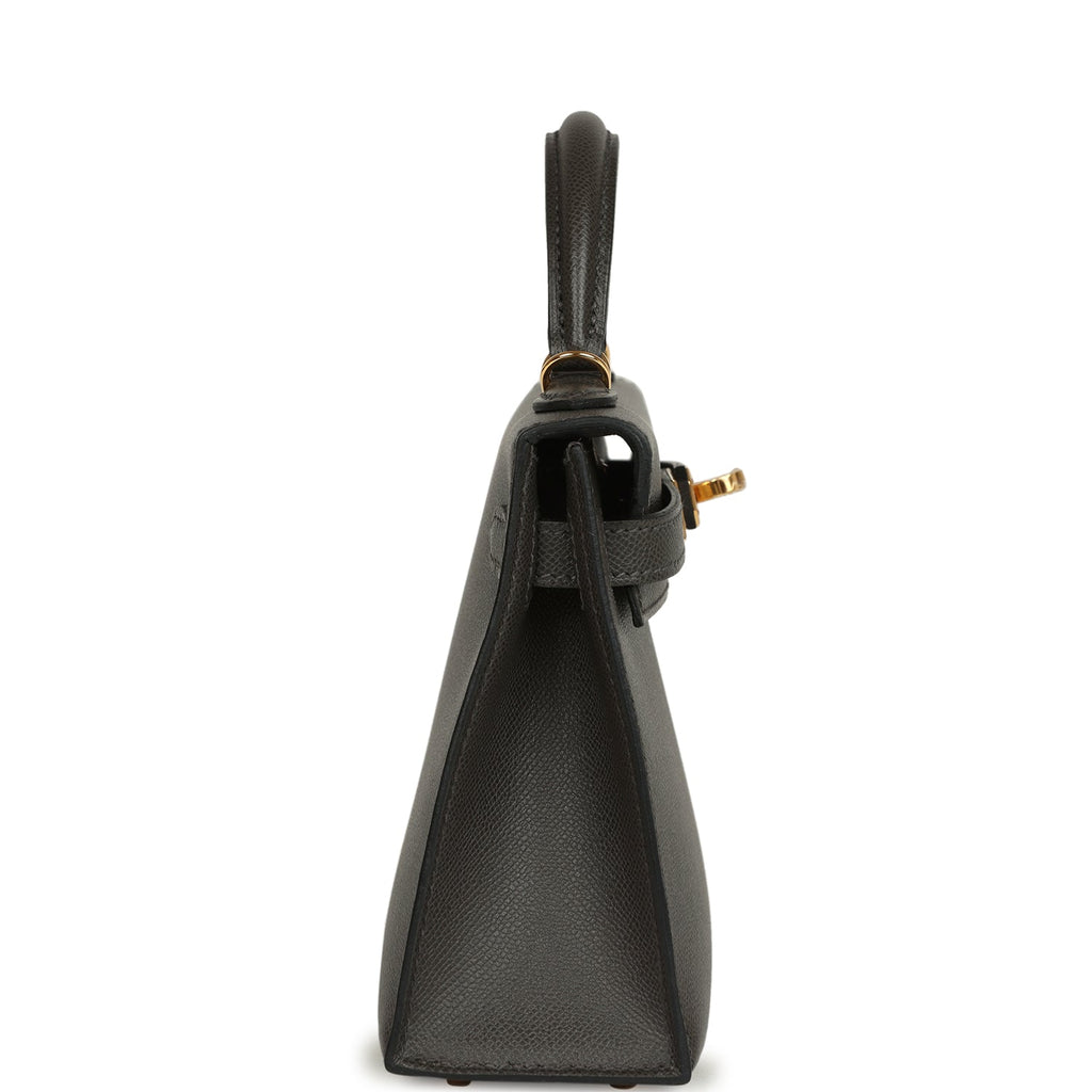 Hermes Kelly Sellier 20 Graphite Madame Gold Hardware