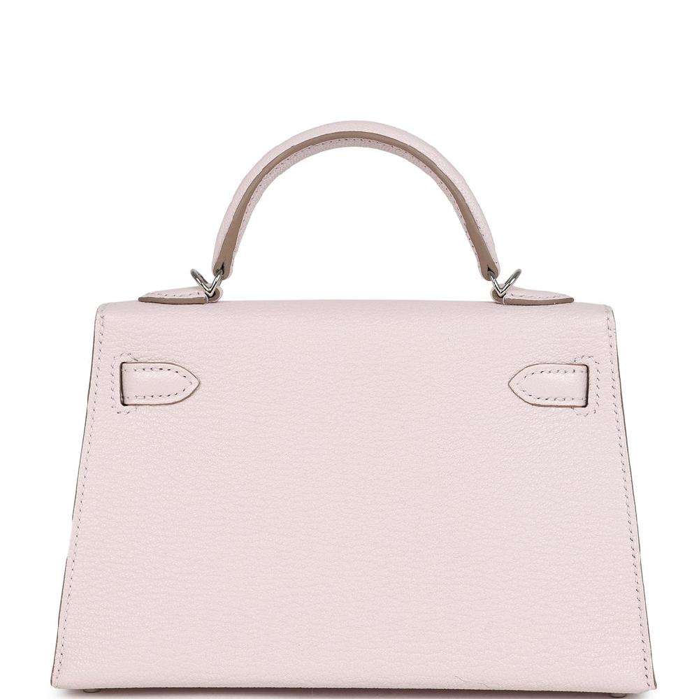 Hermes Kelly Sellier 20 Mauve Pale Chevre Palladium Hardware