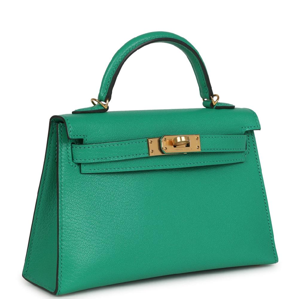 Hermes Kelly Sellier 20 Menthe Chevre Chamkila Gold Hardware