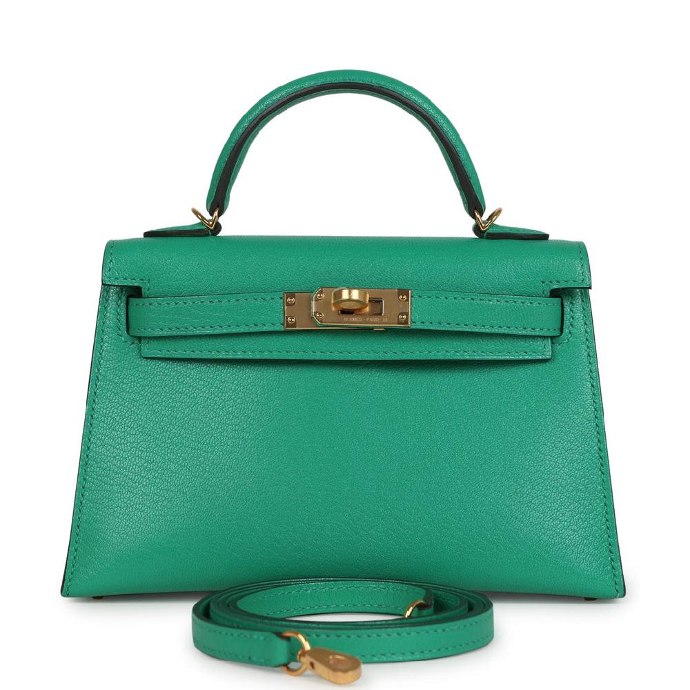 Hermes Kelly Sellier 20 Menthe Chevre Chamkila Gold Hardware