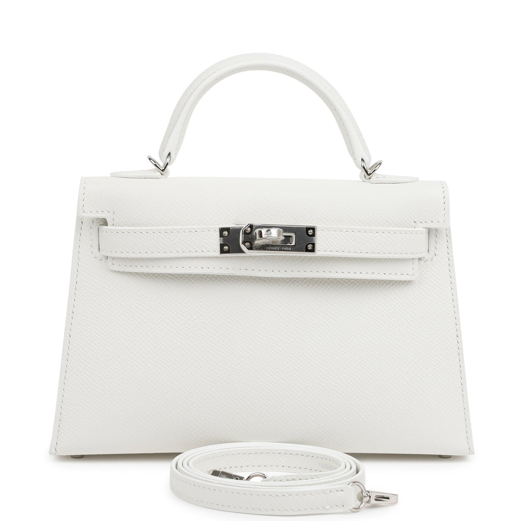Hermes Kelly Sellier 20 New White Epsom Palladium Hardware