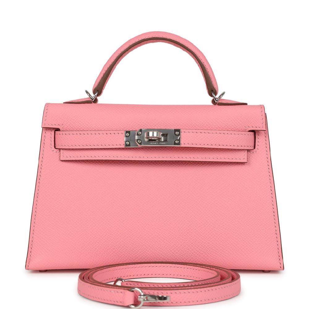 Hermes Kelly Sellier 20 Rose Confetti Epsom Palladium Hardware