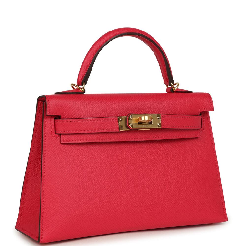 Hermes Kelly Sellier 20 Rose Extreme Epsom Gold Hardware