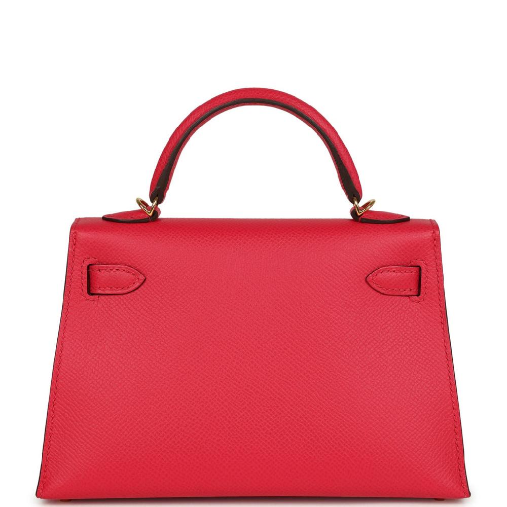 Hermes Kelly Sellier 20 Rose Extreme Epsom Gold Hardware