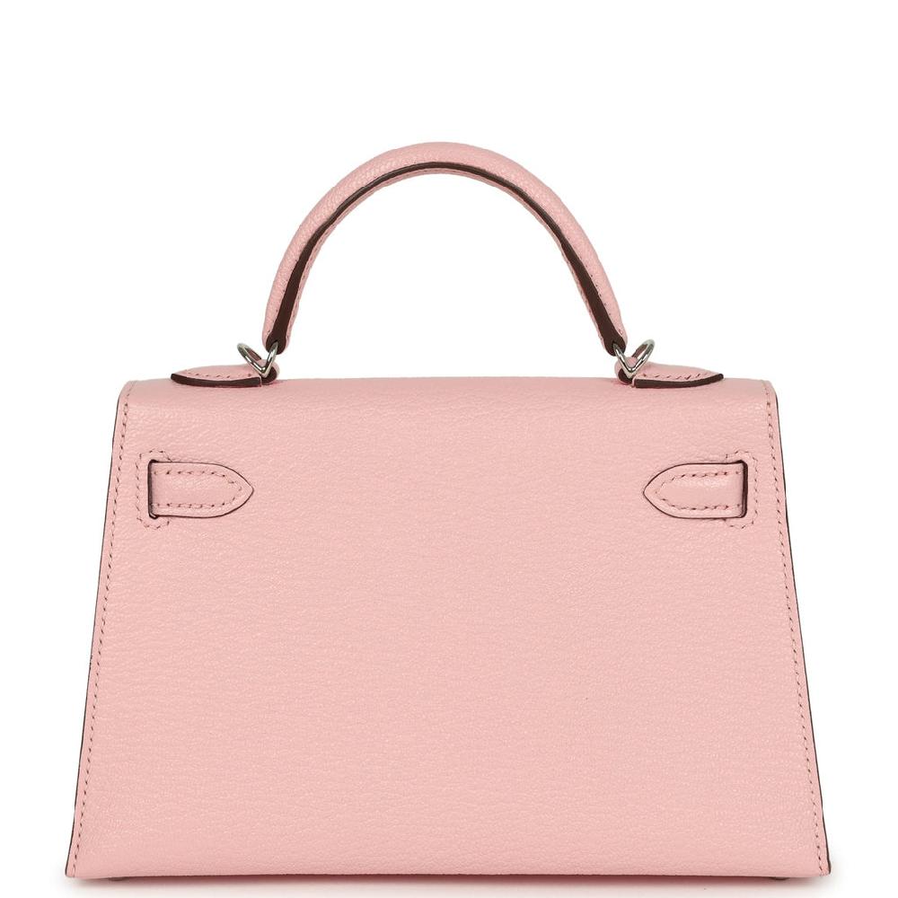 Hermes Kelly Sellier 20 Rose Sakura Chevre Mysore Palladium Hardware