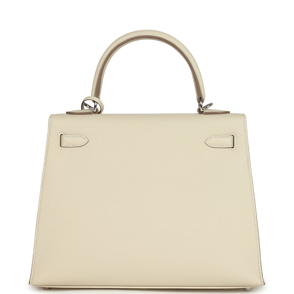 Hermes Kelly Sellier 25 Craie Epsom Electrum Hardware