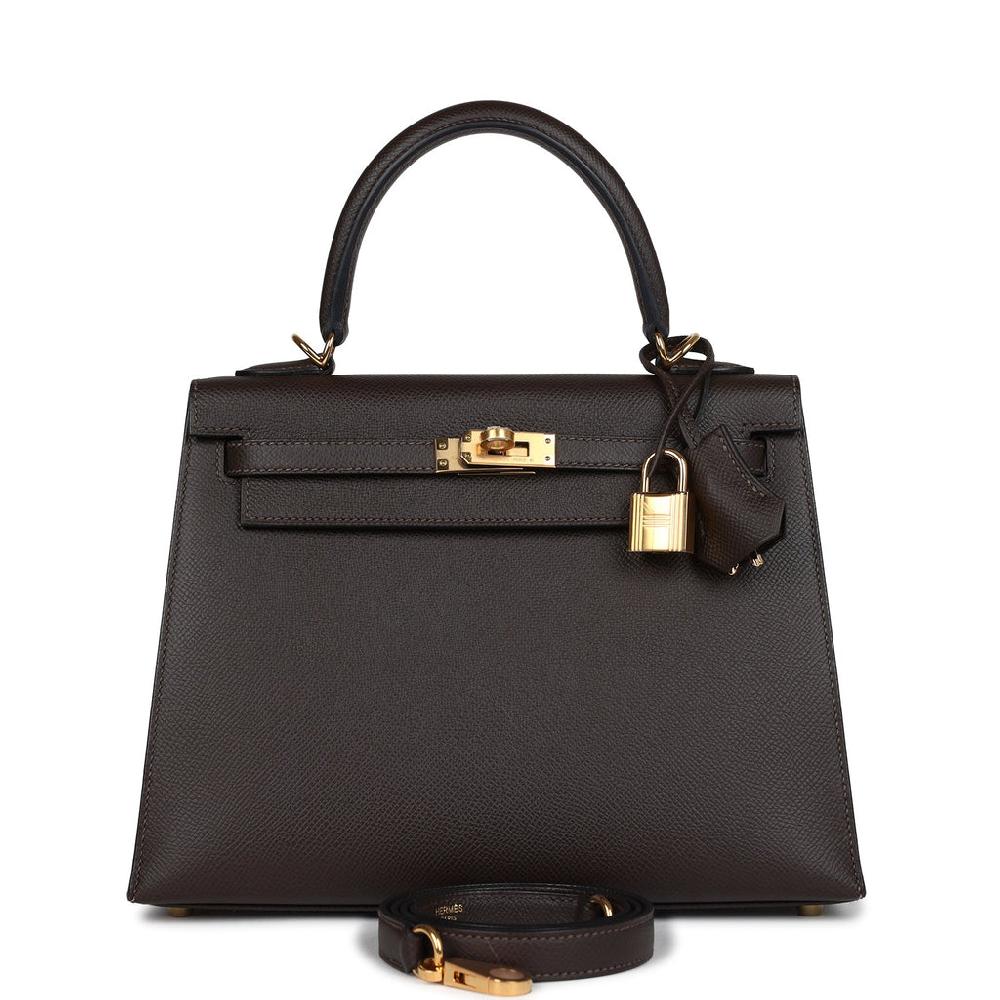 Hermes Kelly Sellier 25 Ebene Epsom Gold Hardware