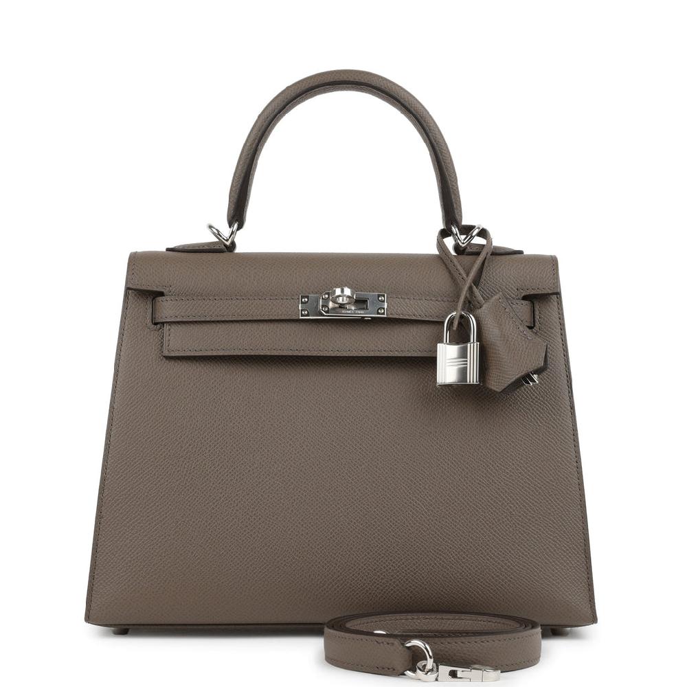 Hermes Kelly Sellier 25 Etain Epsom Palladium Hardware