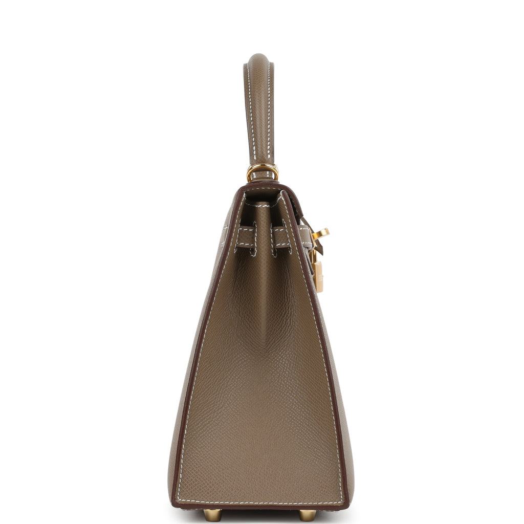 Hermes Kelly Sellier 25 Etoupe Epsom Gold Hardware