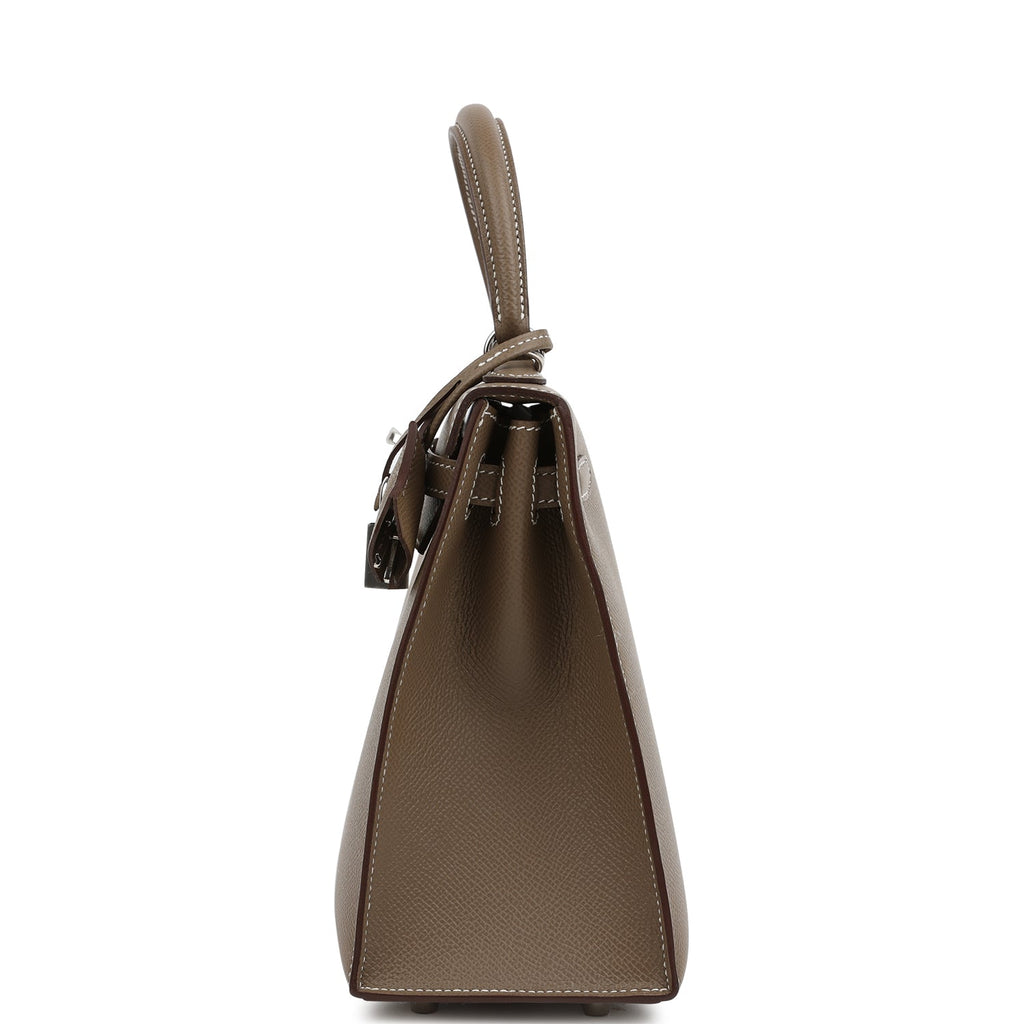Hermes Kelly Sellier 25 Etoupe Epsom Palladium Hardware