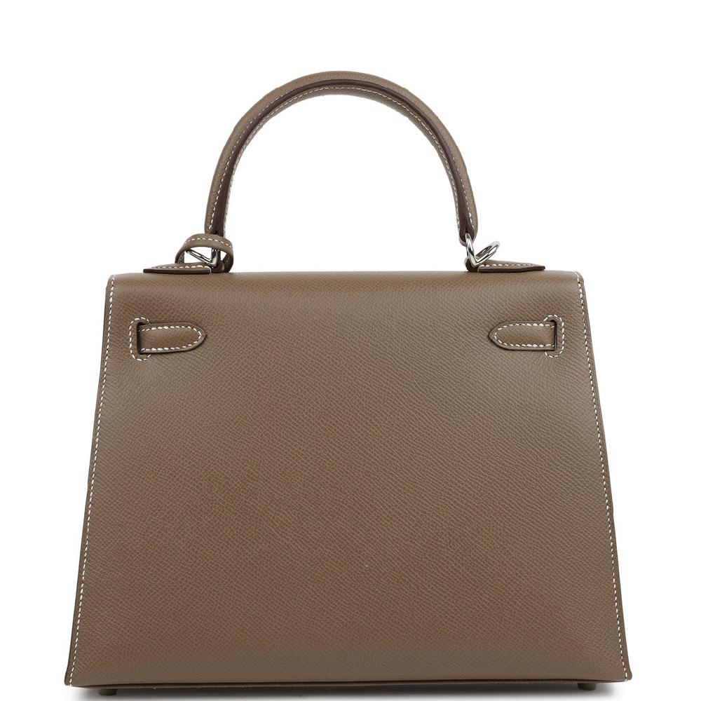 Hermes Kelly Sellier 25 Etoupe Epsom Palladium Hardware