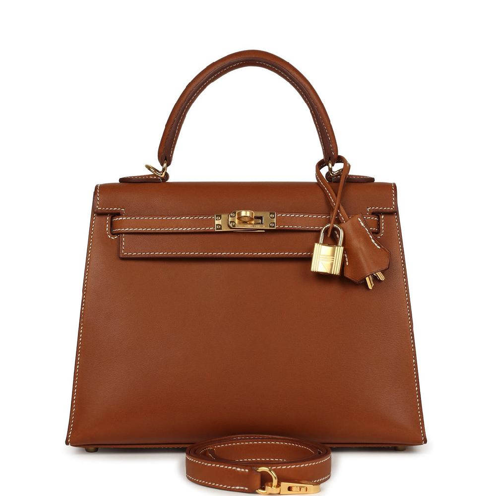 Hermes Kelly Sellier 25 Fauve Barenia Gold Hardware
